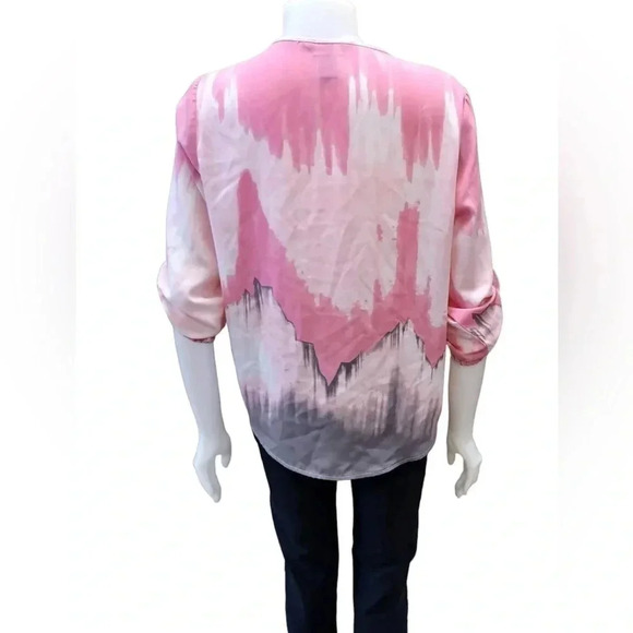 Haggar Clothing Co Petite Pink & White  Blouse Top Size Medium - Picture 4 of 9